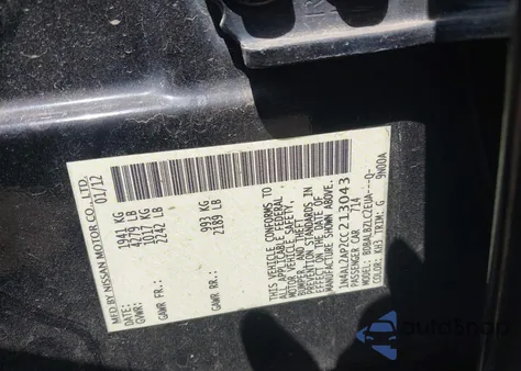 2012 Nissan Altima 2.5 S from USA, damaged, VIN 1N4AL2AP2CC213043